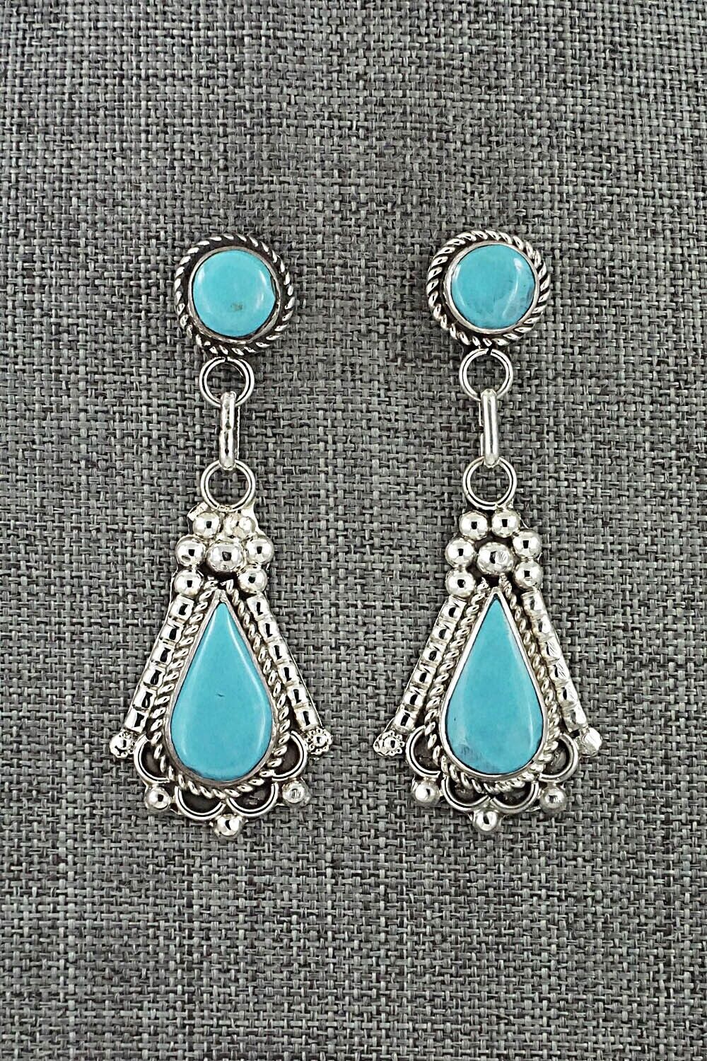 Turquoise & Sterling Silver Earrings - Juanita Yatsatie