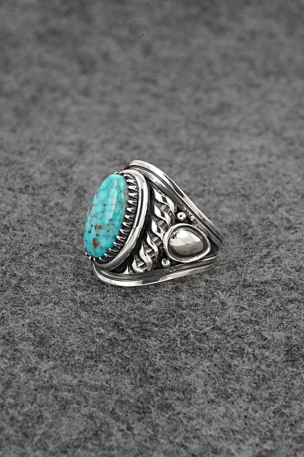 Turquoise & Sterling Silver Ring - Derrick Gordon - Size 7
