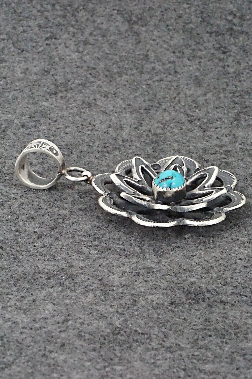 Turquoise & Sterling Silver Pendant - Kevin Billah