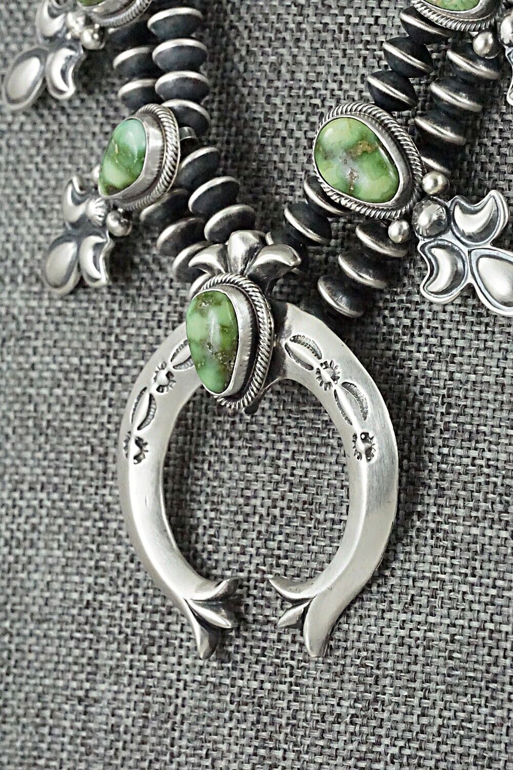 Turquoise & Sterling Silver Squash Blossom Set - Paige Gordon