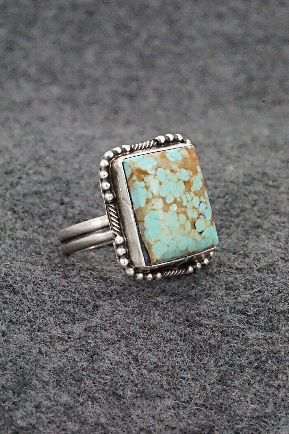 Turquoise & Sterling Silver Ring - Jameson Garcia - Size 7 Adj.