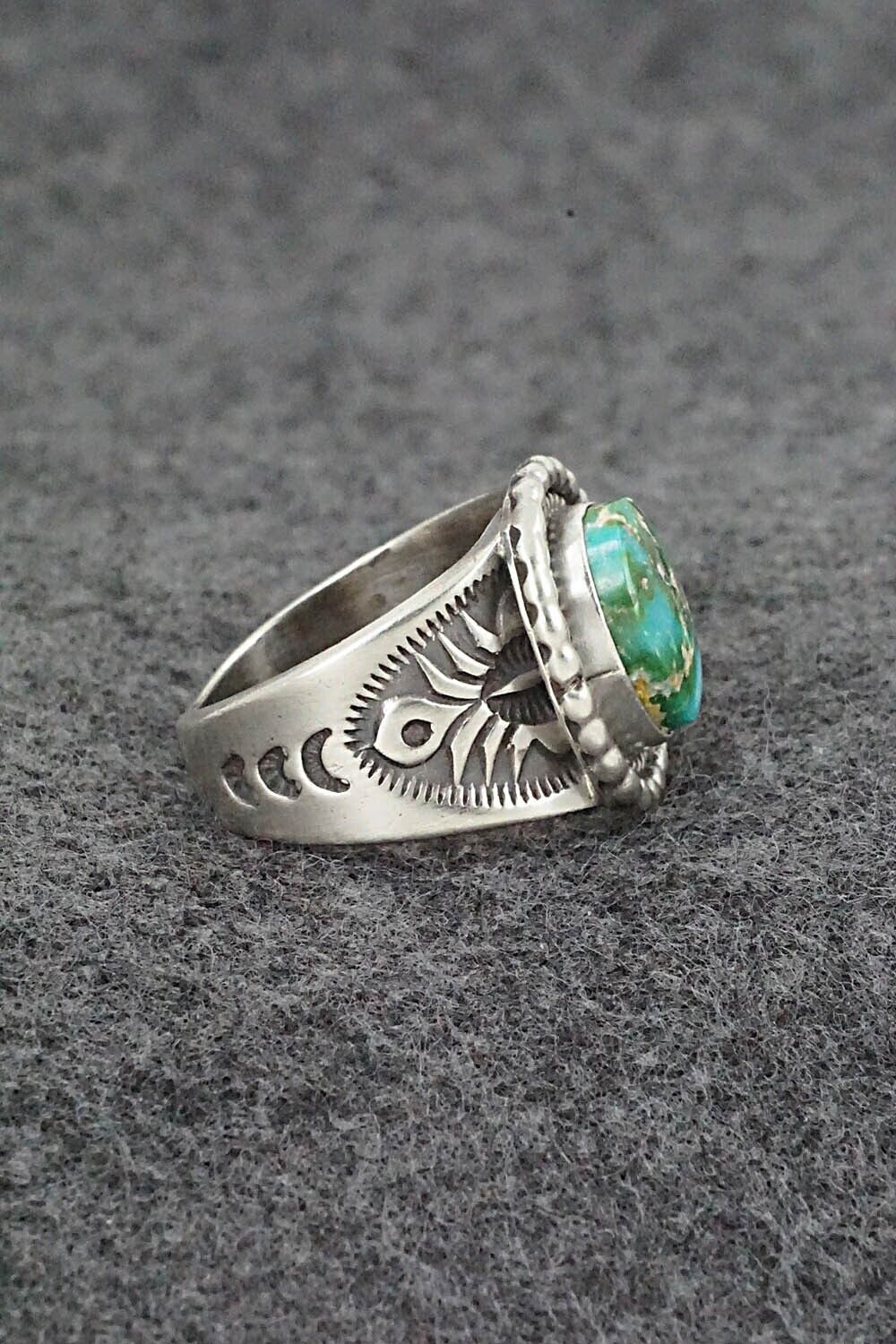 Turquoise & Sterling Silver Ring - Samuel Yellowhair - Size 8.5