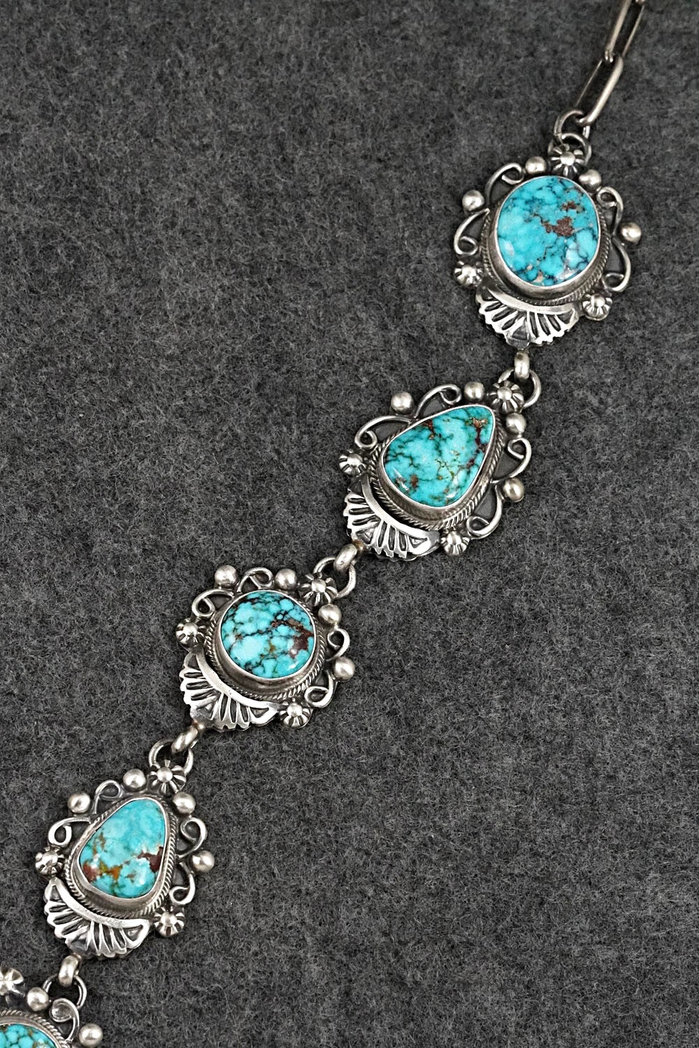 Turquoise & Sterling Silver Necklace and Earrings Set - Kathleen Livingston