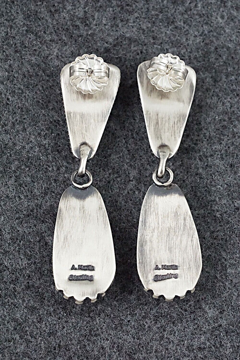 White Buffalo & Sterling Silver Earrings - Angela Martin