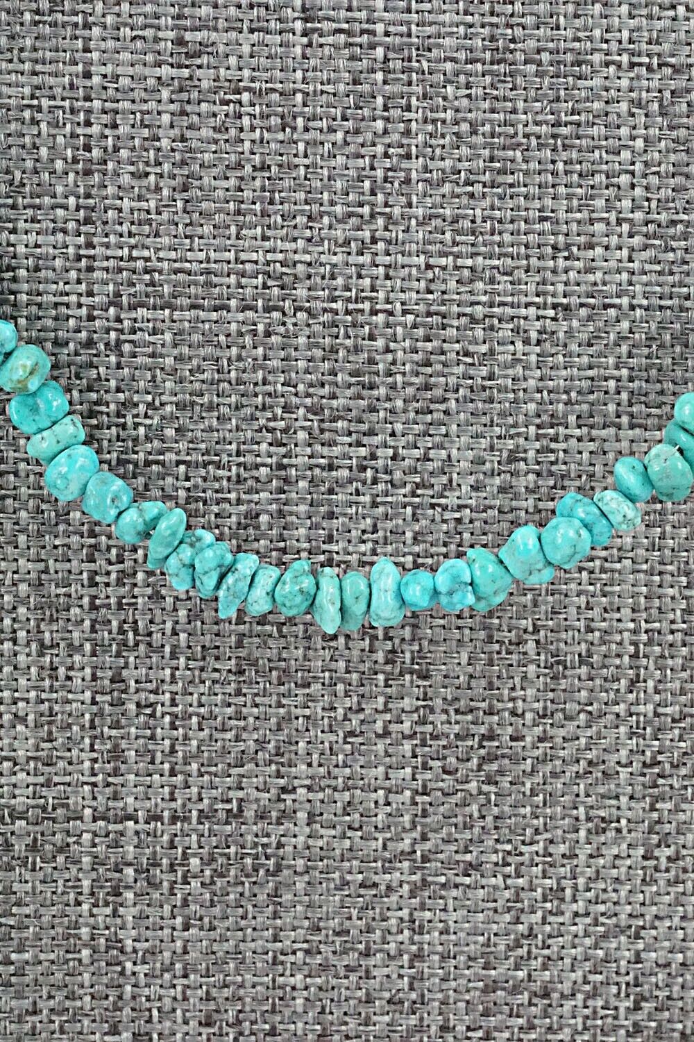 Turquoise & Sterling Silver Necklace 48" - Doreen Jake