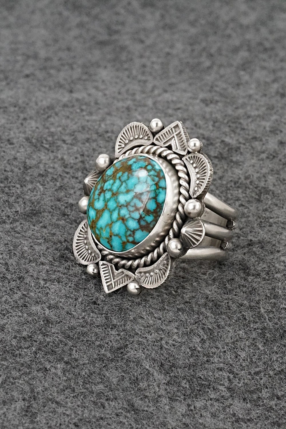 Turquoise & Sterling Silver Ring - Michael Calladitto - Size 9.5