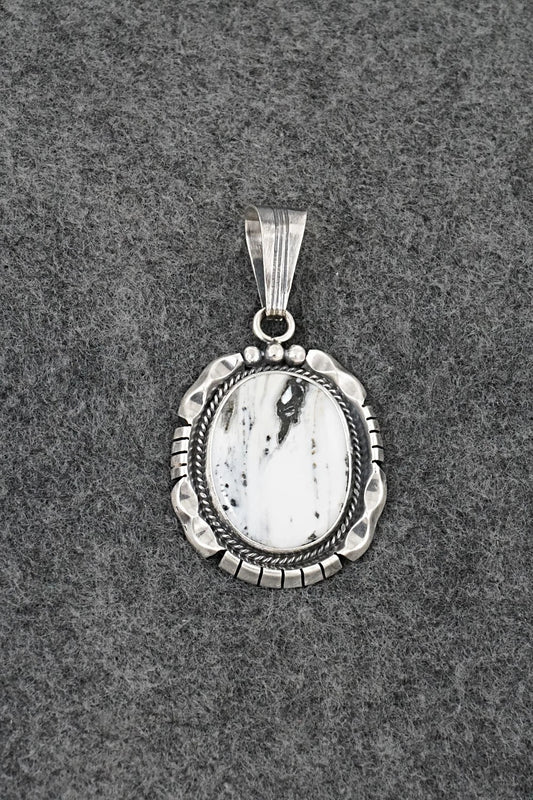 White Buffalo & Sterling Silver Pendant - Samuel Yellowhair