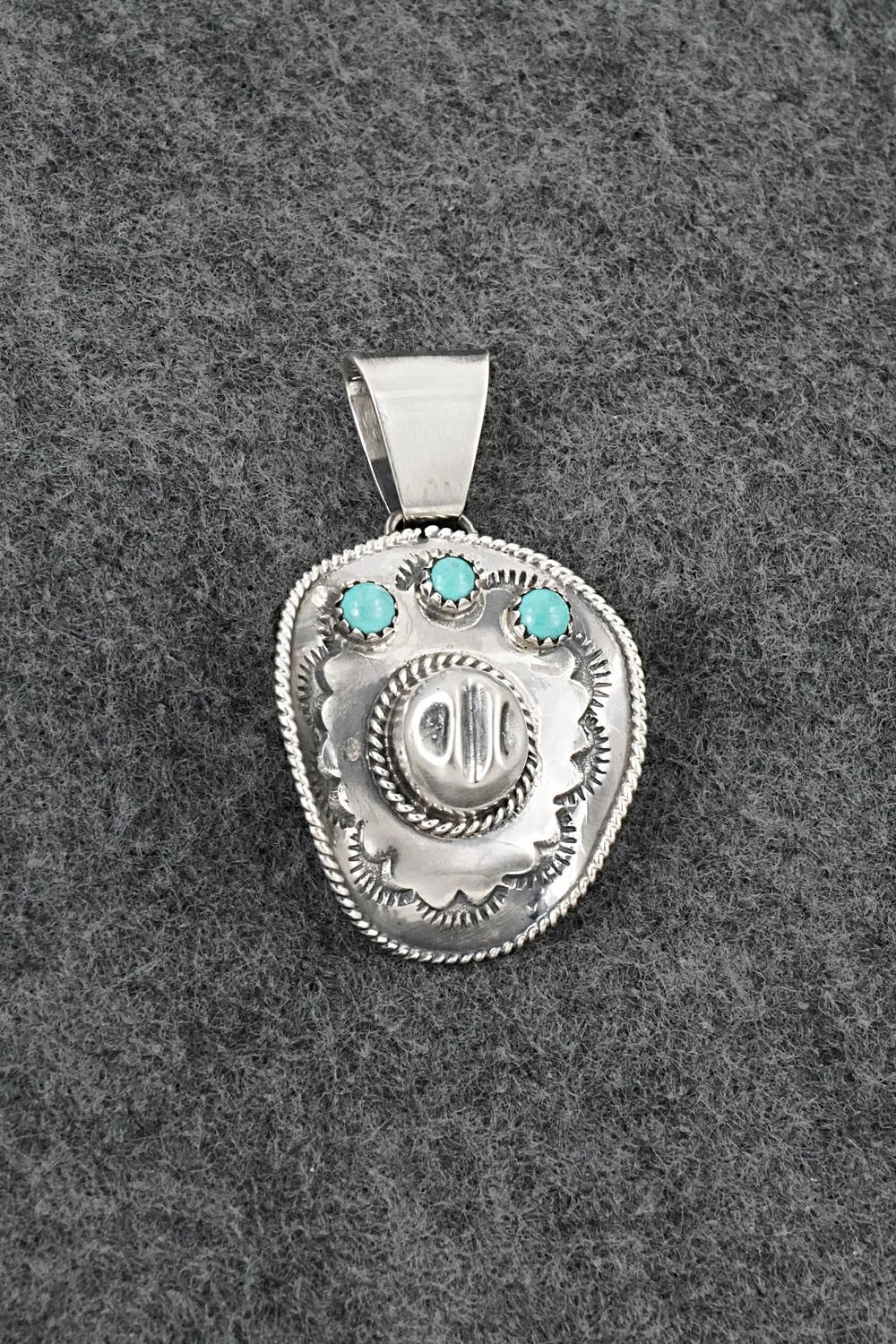 Turquoise & Sterling Silver Pendant - Bobby Platero