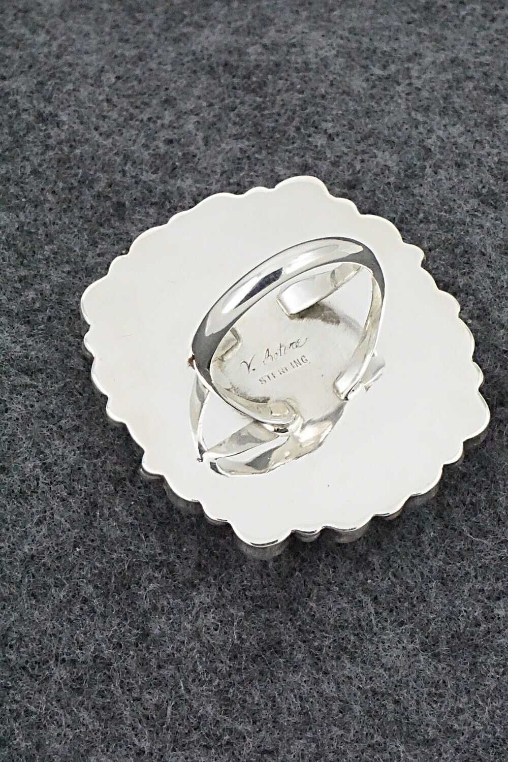 Onyx & Sterling Silver Ring - Verley Betone - Size 8