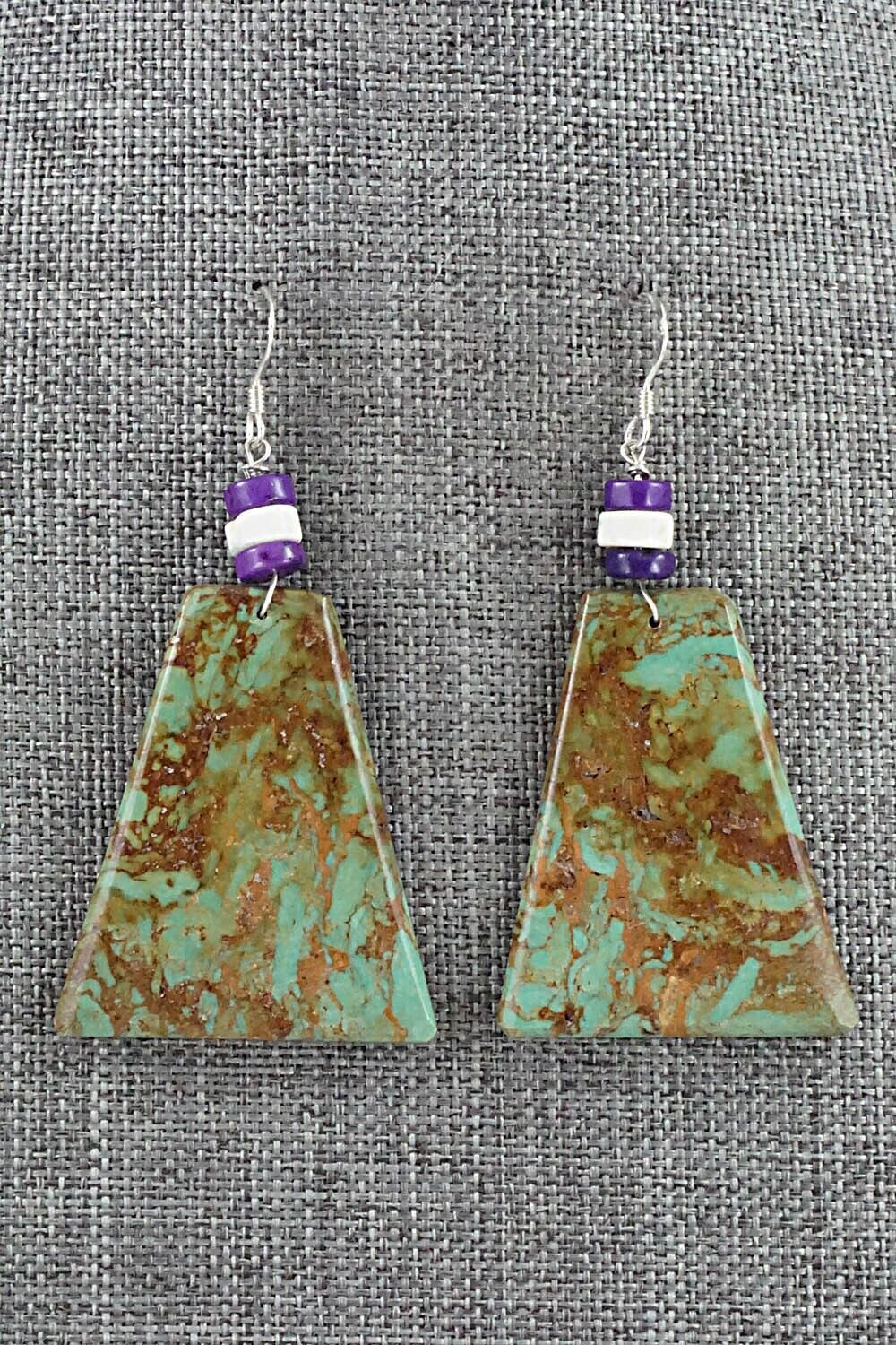 Turquoise & Sterling Silver Earrings - Lupe Lovato