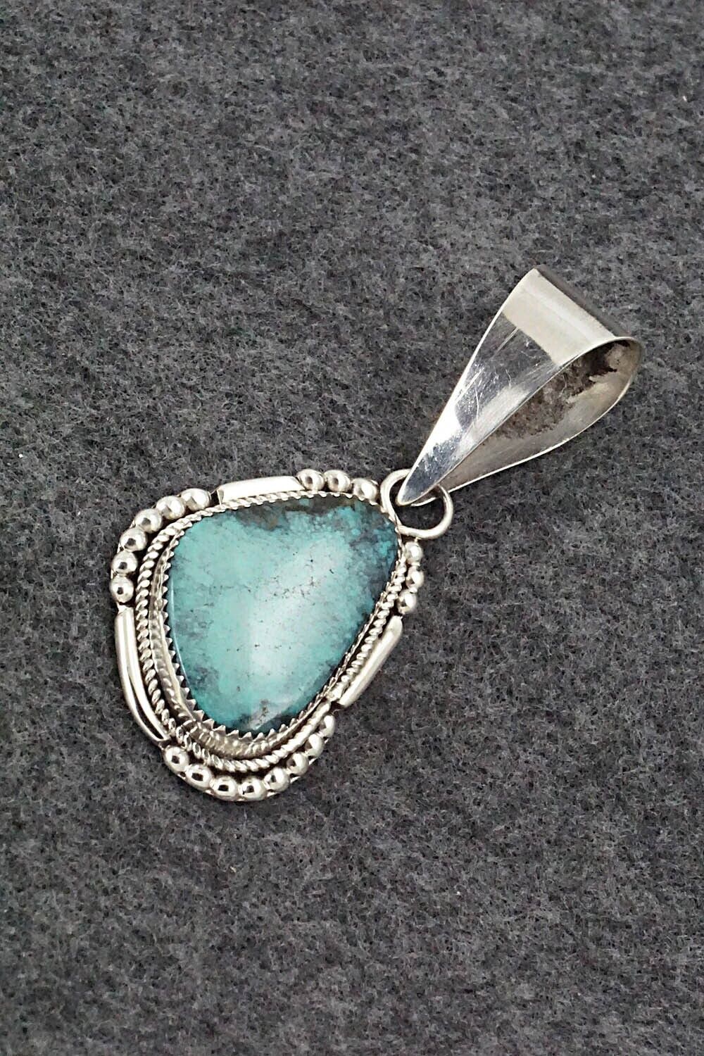 Turquoise & Sterling Silver Pendant - Kenny Calavaza