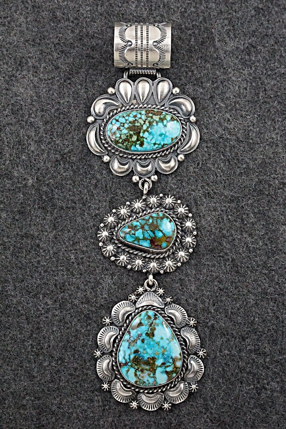 Turquoise & Sterling Silver Pendant - Raymond Delgarito
