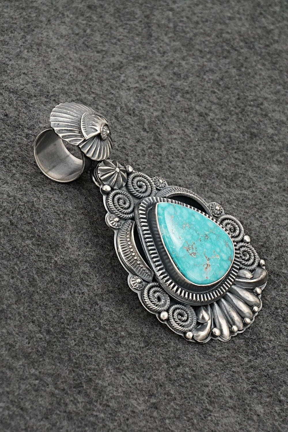 Turquoise & Sterling Silver Pendant - Delbert Gordon