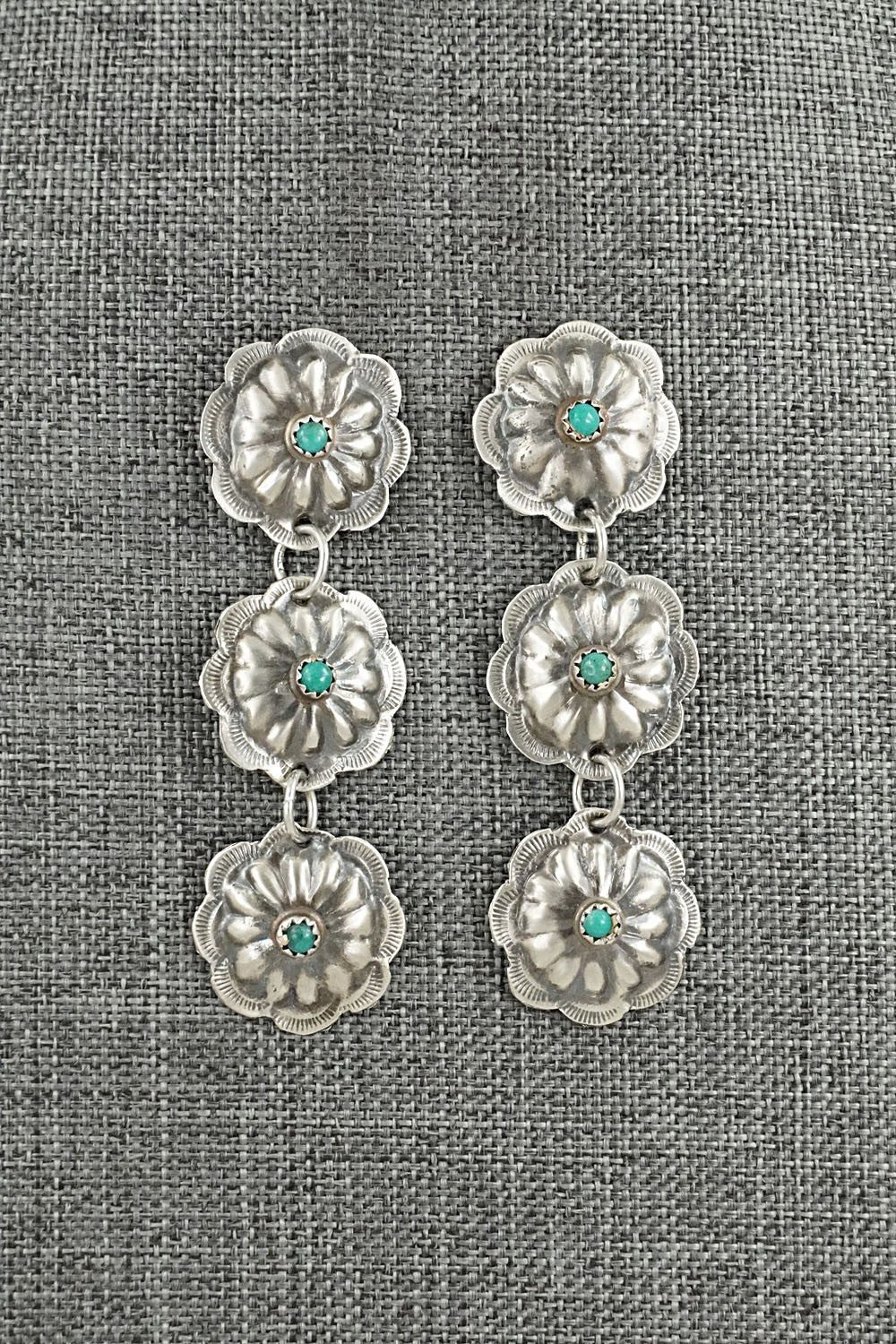 Turquoise and Sterling Silver Earrings - Joan Begay