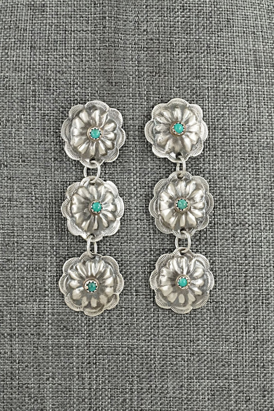 Turquoise and Sterling Silver Earrings - Joan Begay