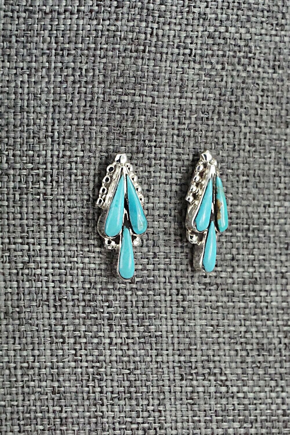 Turquoise & Sterling Silver Earrings - Vincent Hooee