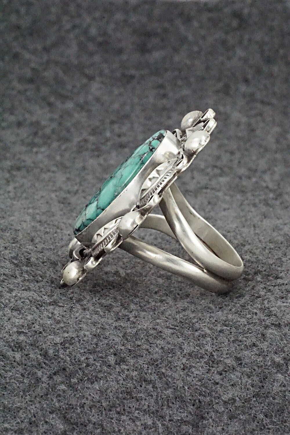 Turquoise & Sterling Silver Ring - Wilson Dawes - Size 11.5