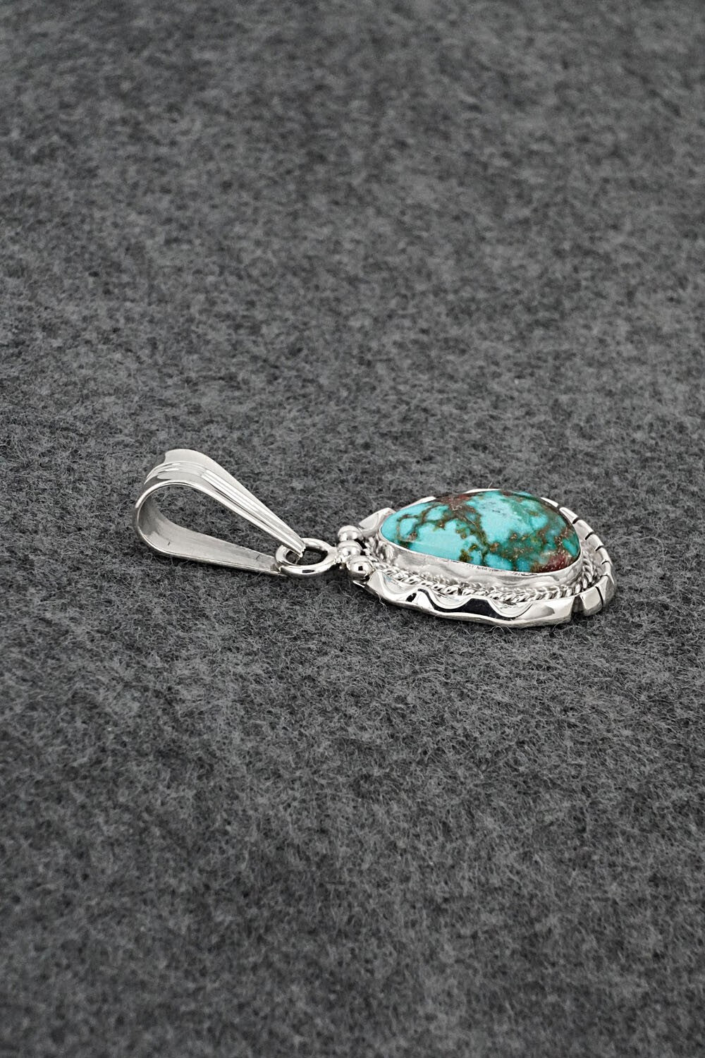 Turquoise & Sterling Silver Pendant - Samuel Yellowhair