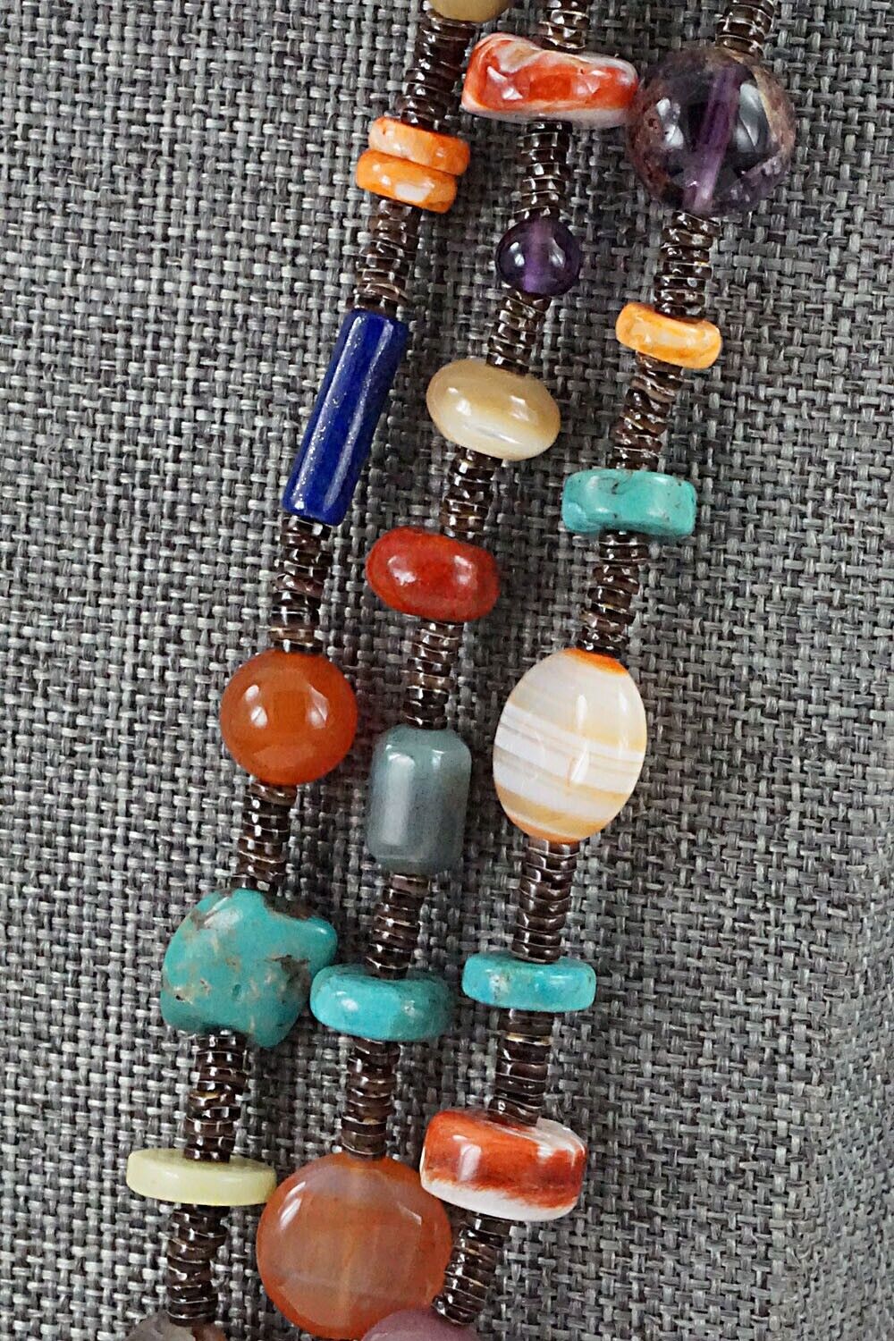 Multi-Stone and Sterling Silver Necklace - Helen Tsosie