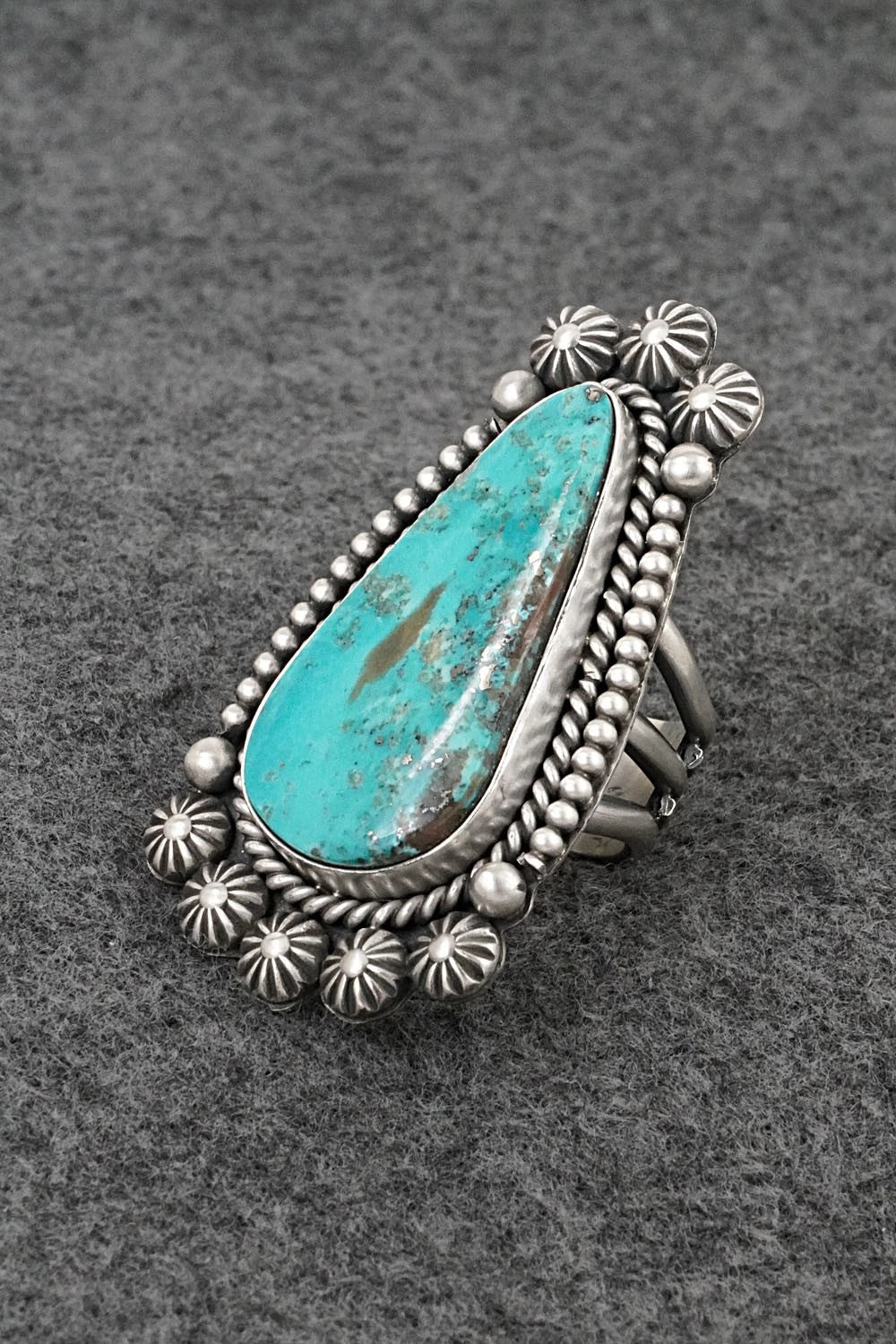 Turquoise & Sterling Silver Ring - Michael Calladitto - Size 7.5