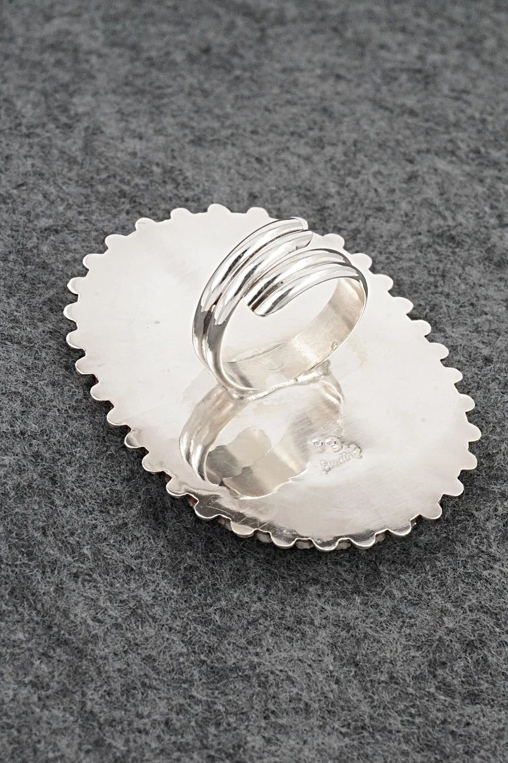 Turquoise & Sterling Silver Ring - Philena Byjoe - Size 8, Adj.