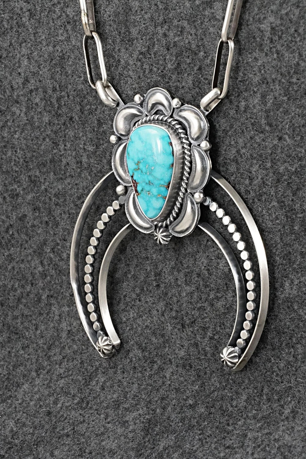 Turquoise & Sterling Silver Necklace - Raymond Delgarito