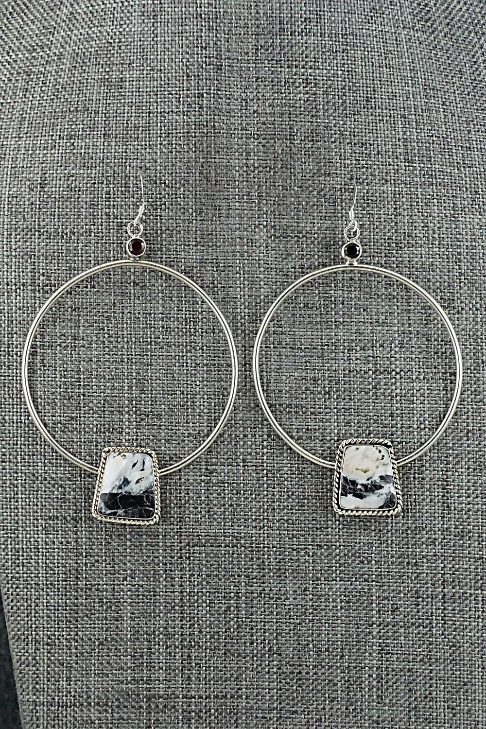 White Buffalo & Sterling Silver Earrings - Lucinda Sardo