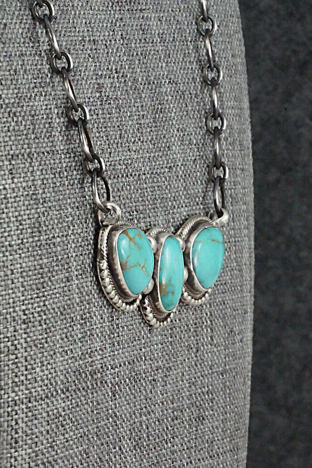 Turquoise & Sterling Silver Necklace - Kathleen Livingston