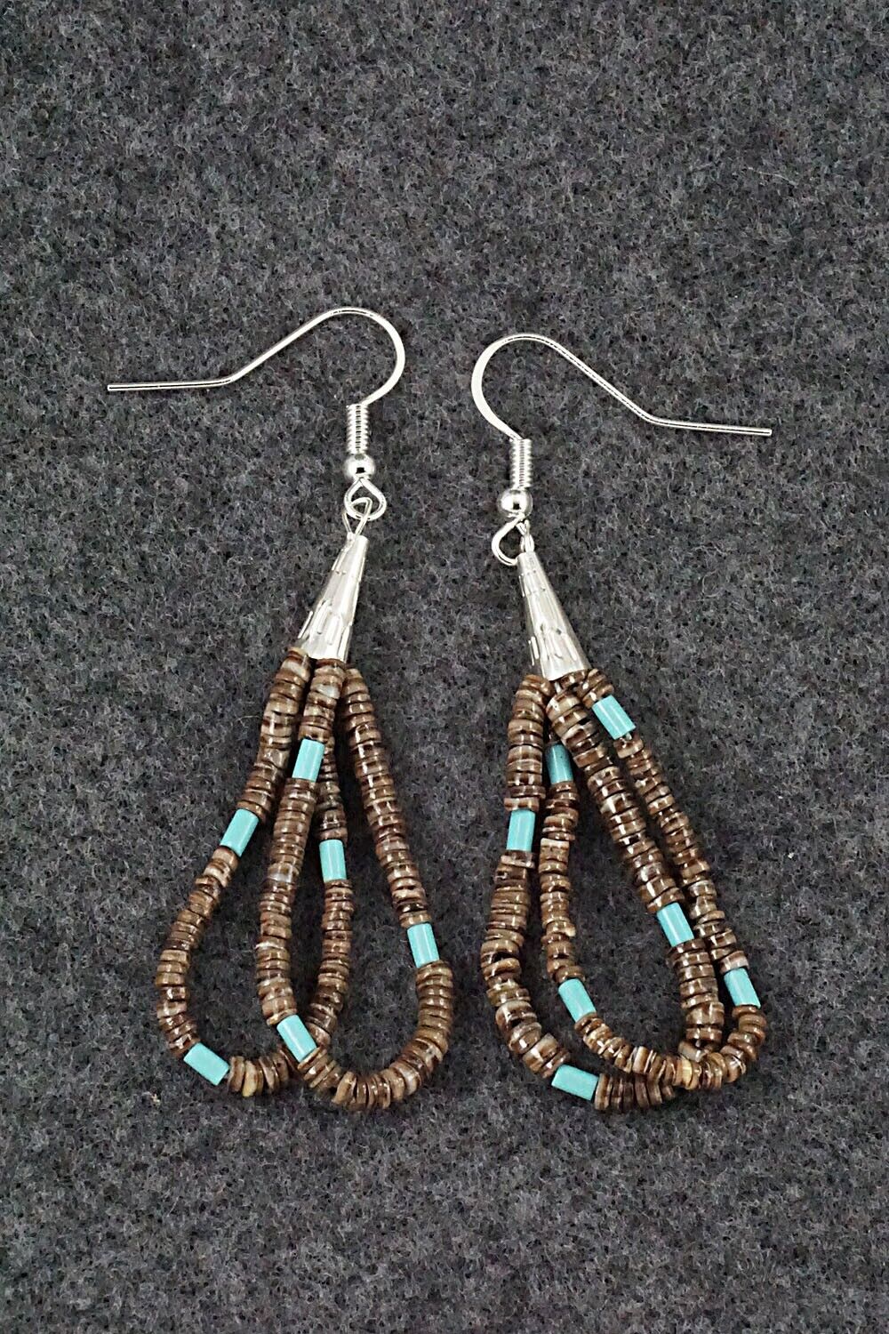 Turquoise, Shell & Sterling Silver Earrings - Ramona Bird