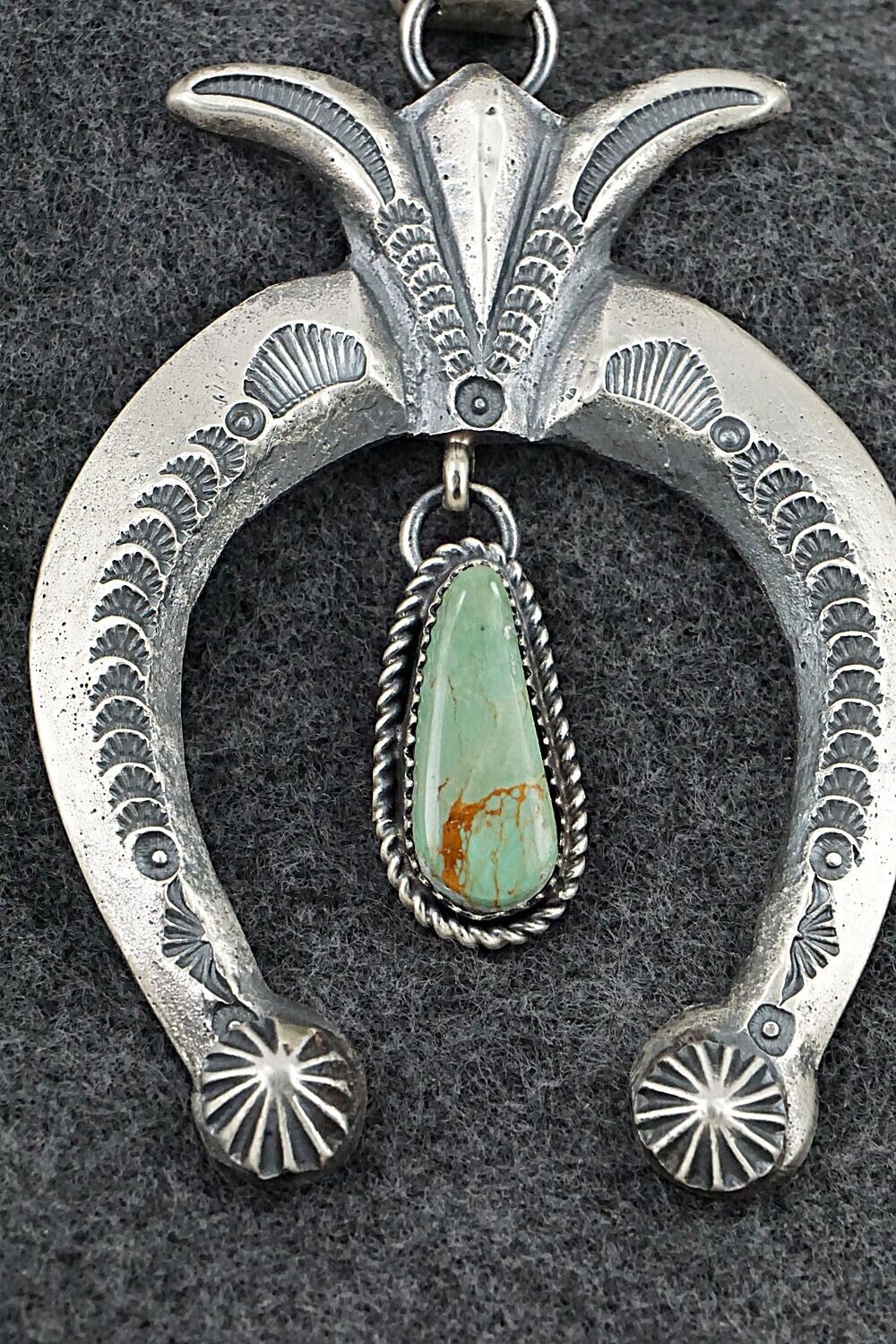 Turquoise & Sterling Silver Naja Pendant - Eva & Linberg Billah
