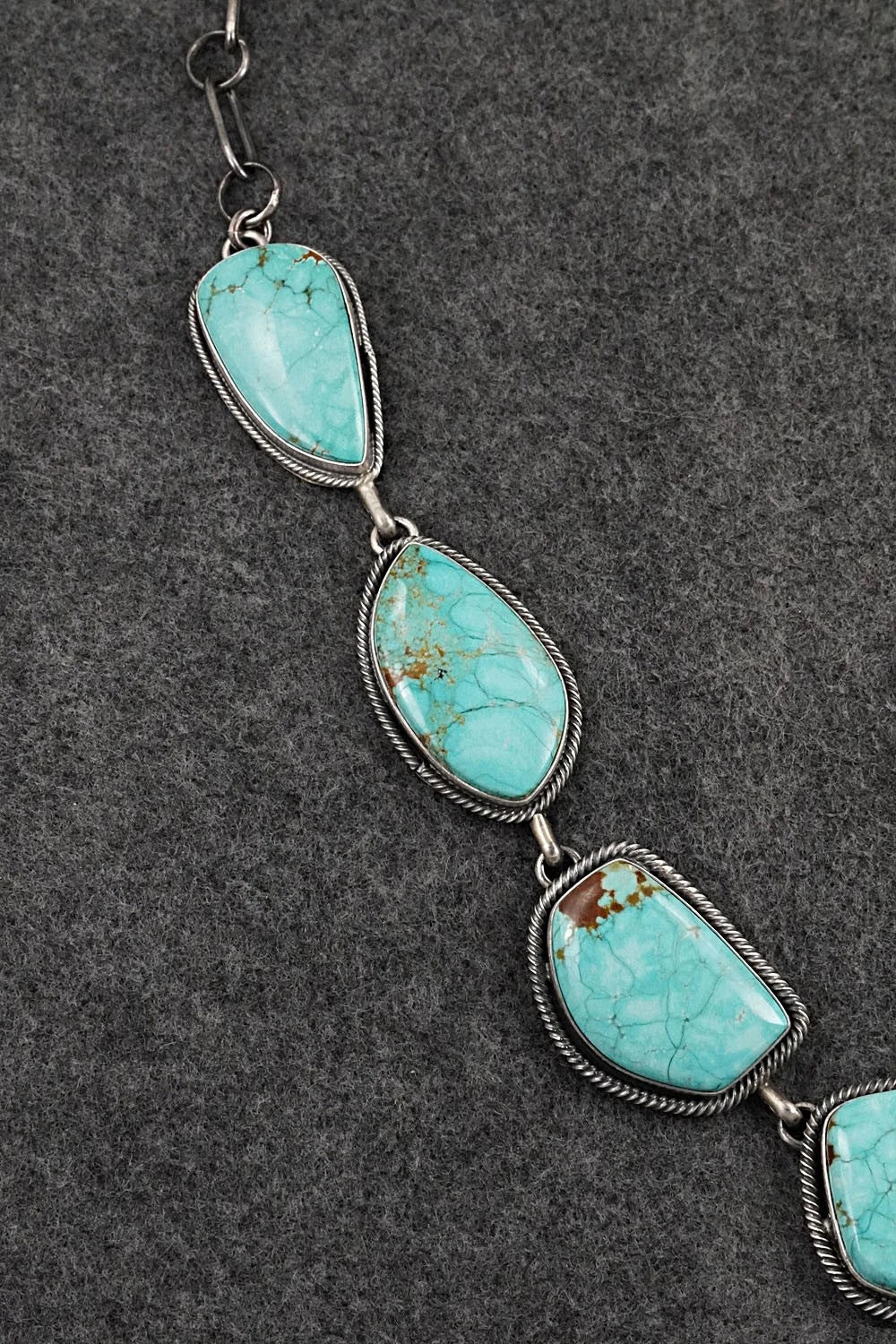 Turquoise & Sterling Silver Necklace and Earrings Set - Paul Livingston