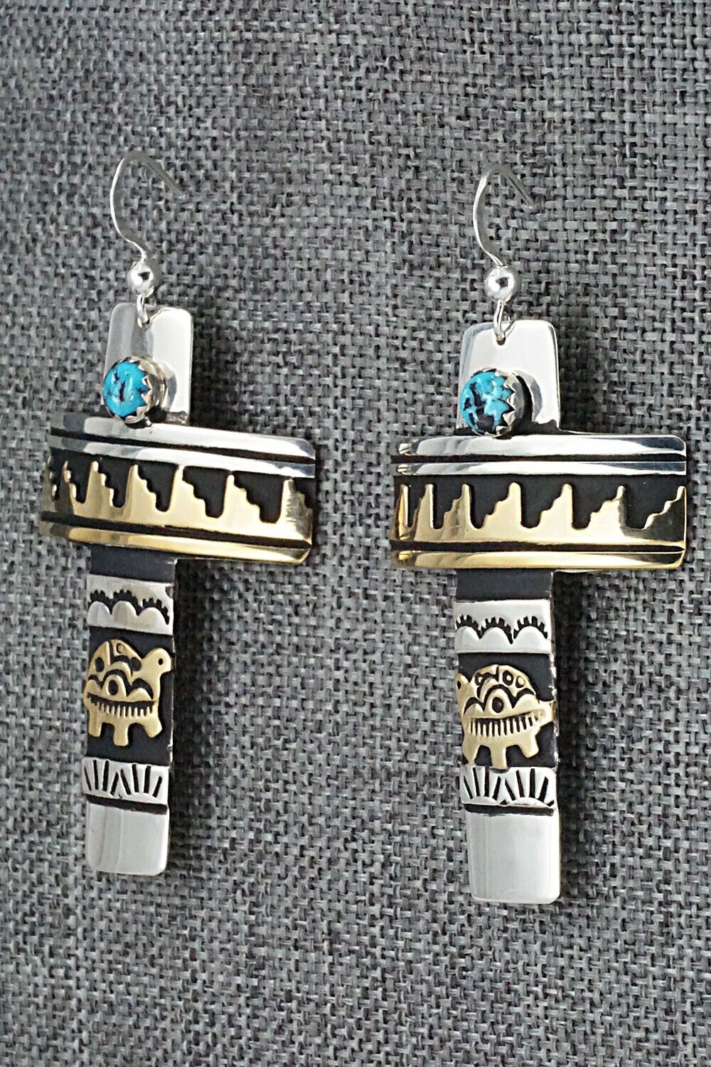 Turquoise & Sterling Silver Earrings - Rosita Singer