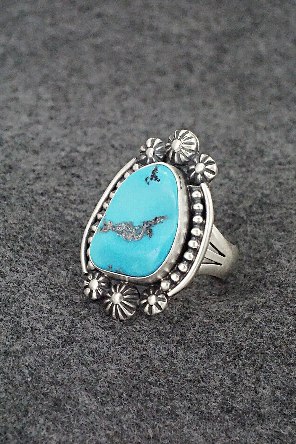 Turquoise & Sterling Silver Ring - Darrin Livingston - Size 7