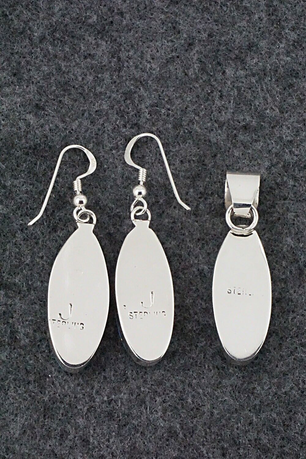 Turquoise & Sterling Silver Pendant & Earrings Set - Julia Etsitty