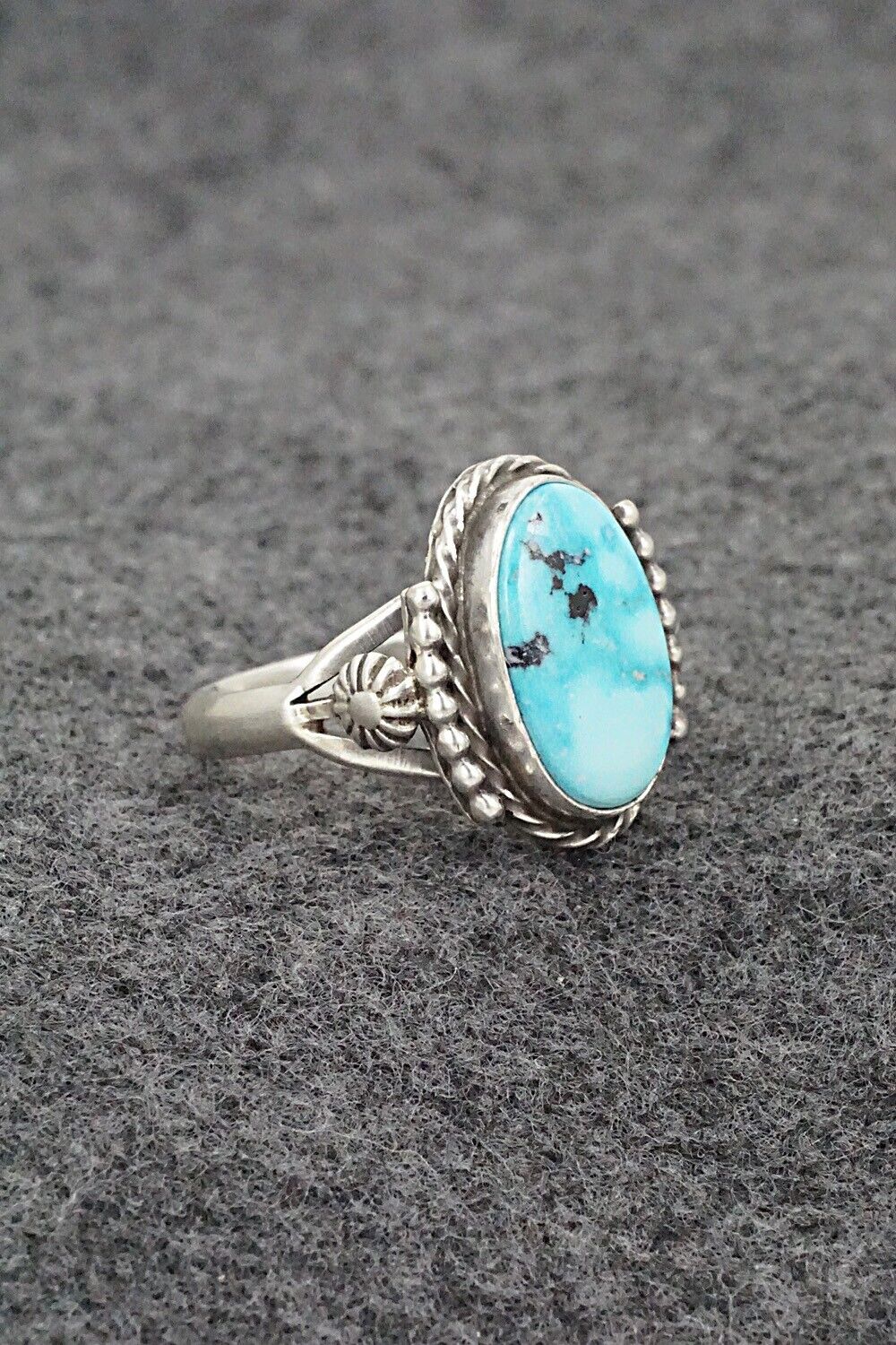 Turquoise & Sterling Silver Ring - Samuel Yellowhair - Size 8.75