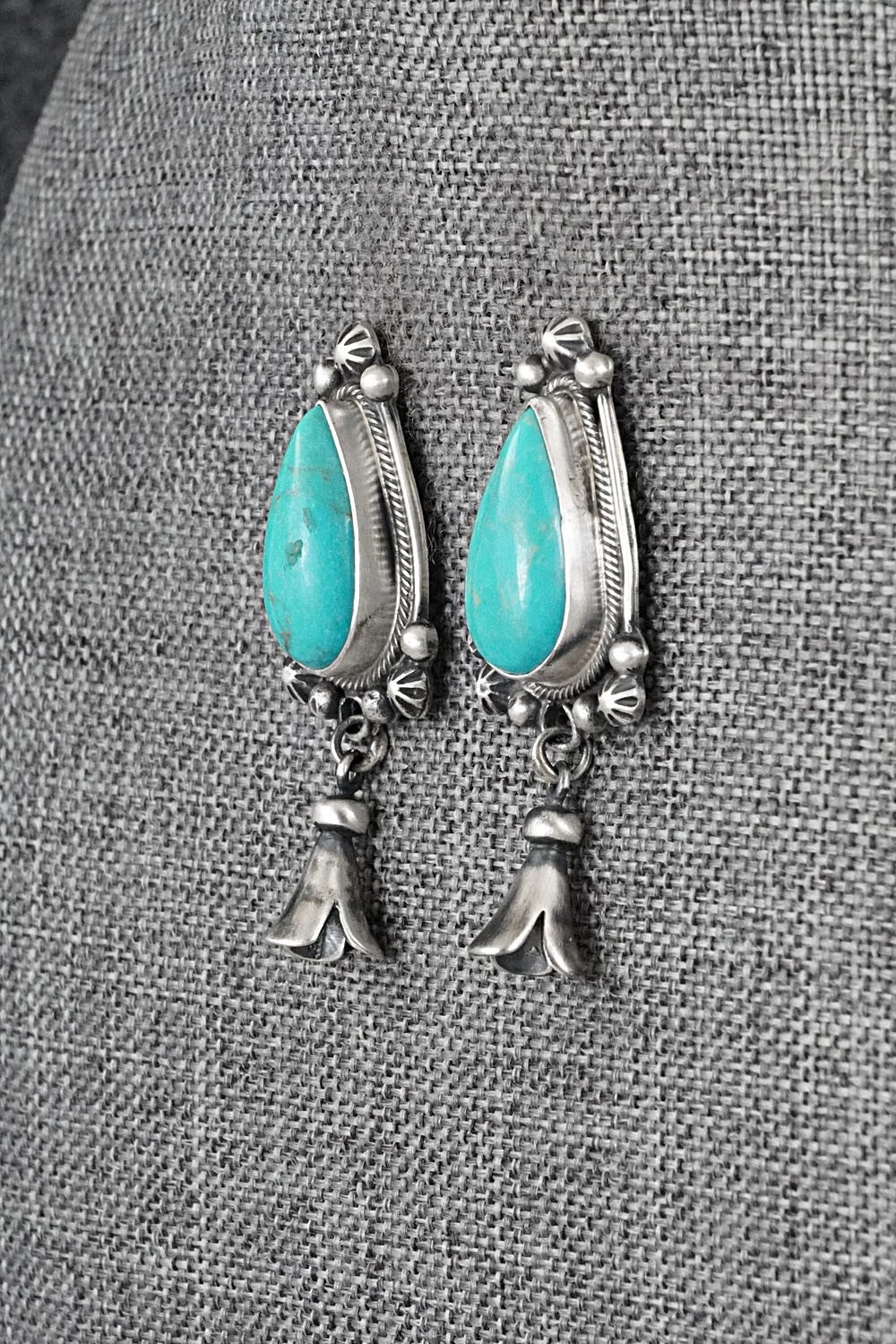 Turquoise & Sterling Silver Earrings - Bobby Johnson