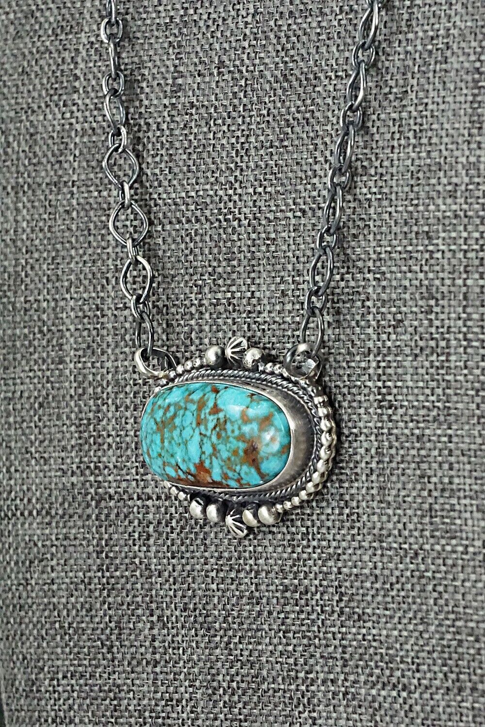 Turquoise & Sterling Silver Necklace - Randy Billy