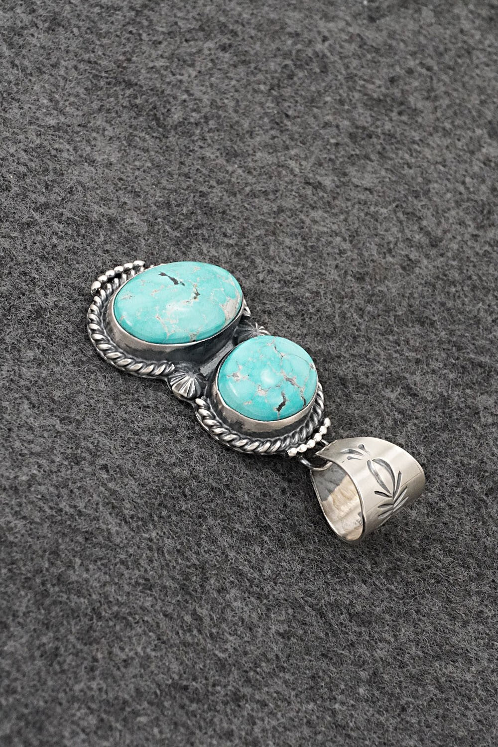Turquoise & Sterling Silver Pendant - Raymond Delgarito