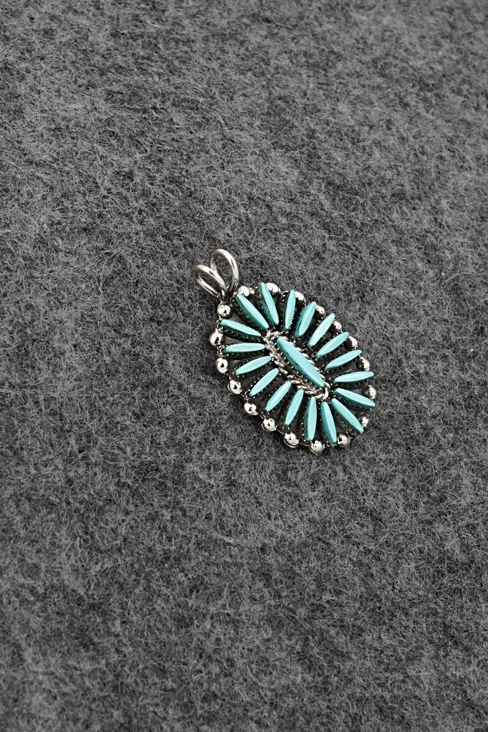Turquoise & Sterling Silver Pendant - Fritzon Owaleon