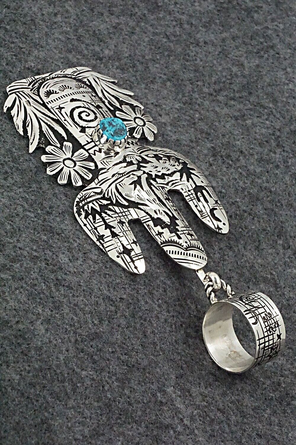 Turquoise & Sterling Silver Pendant - Richard Singer