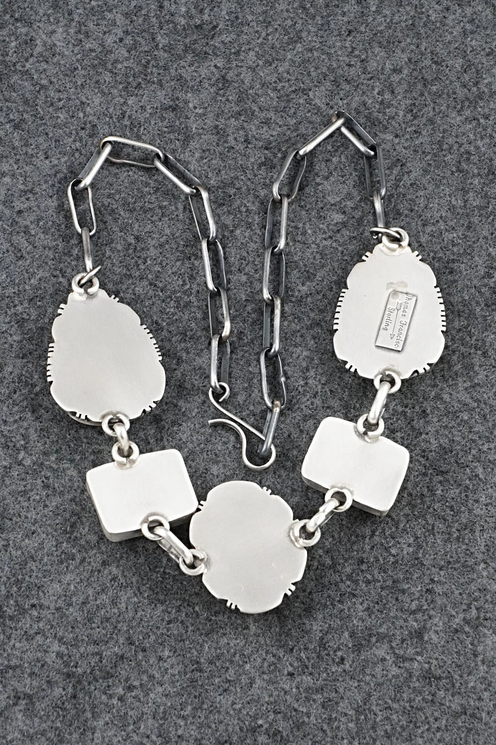 Turquoise, Spiny Oyster & Sterling Silver Necklace - Thomas Francisco