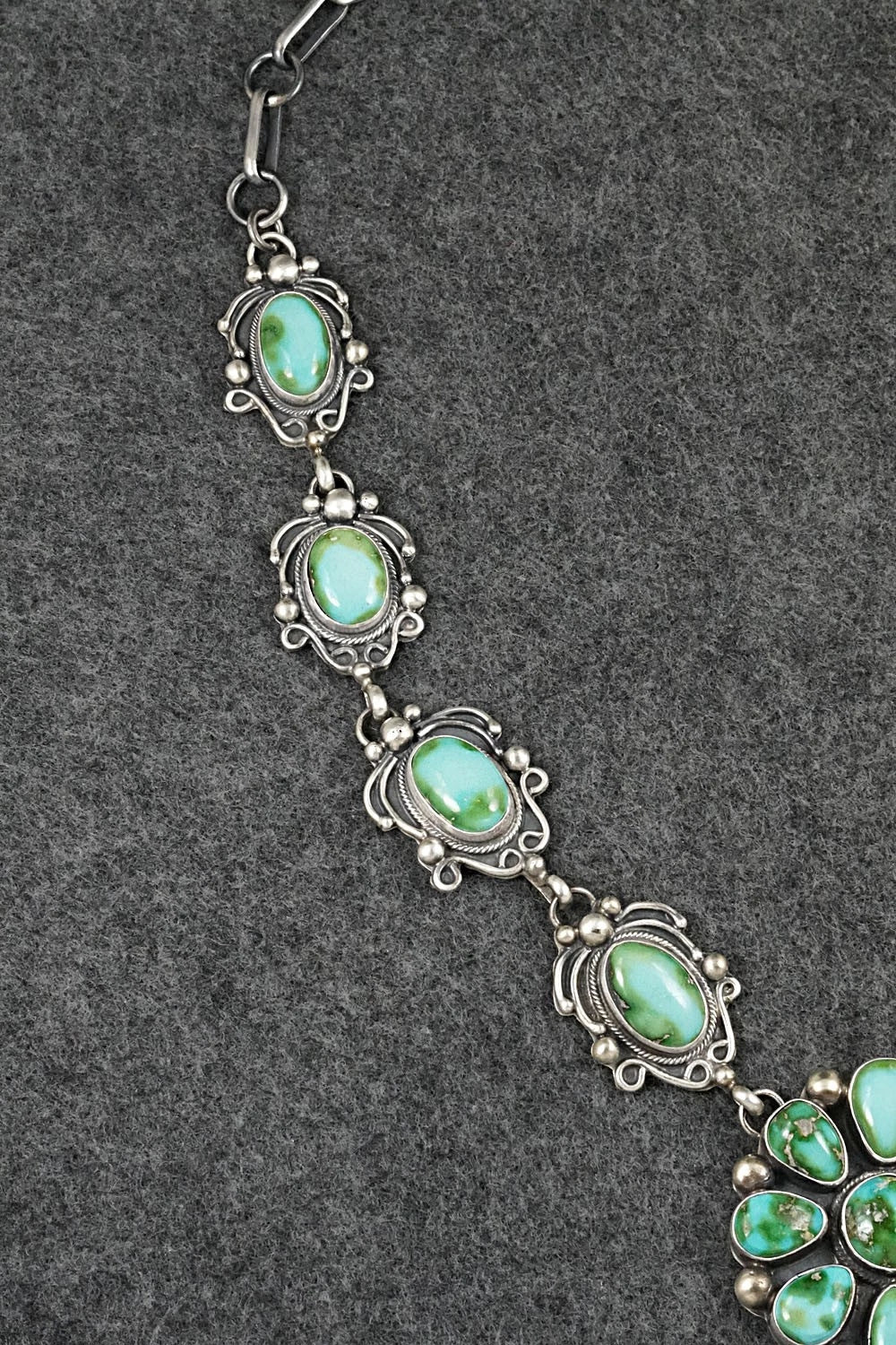 Turquoise & Sterling Silver Necklace and Earrings Set - Kathleen Livingston