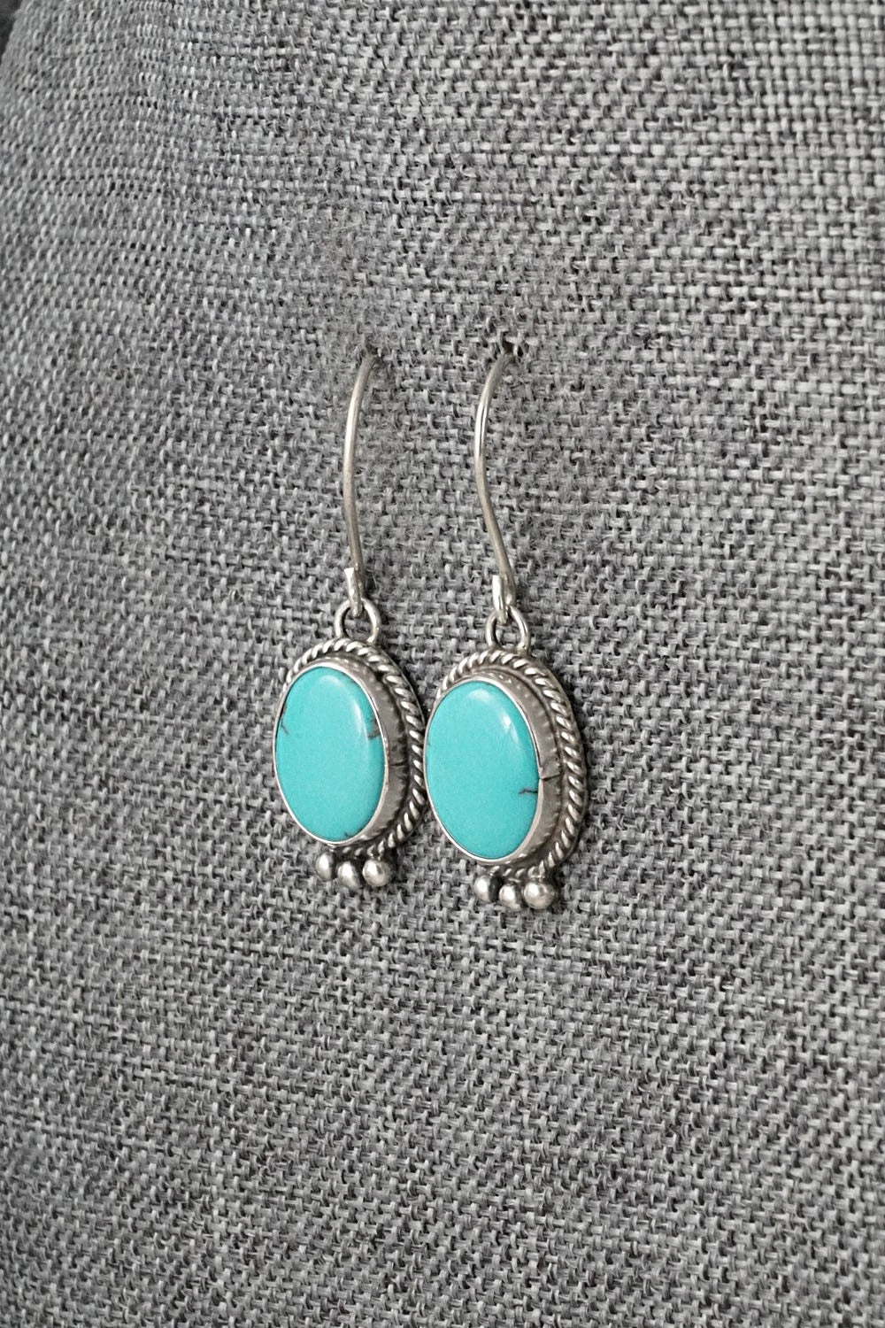 Turquoise & Sterling Silver Earrings - Eugene Gruber