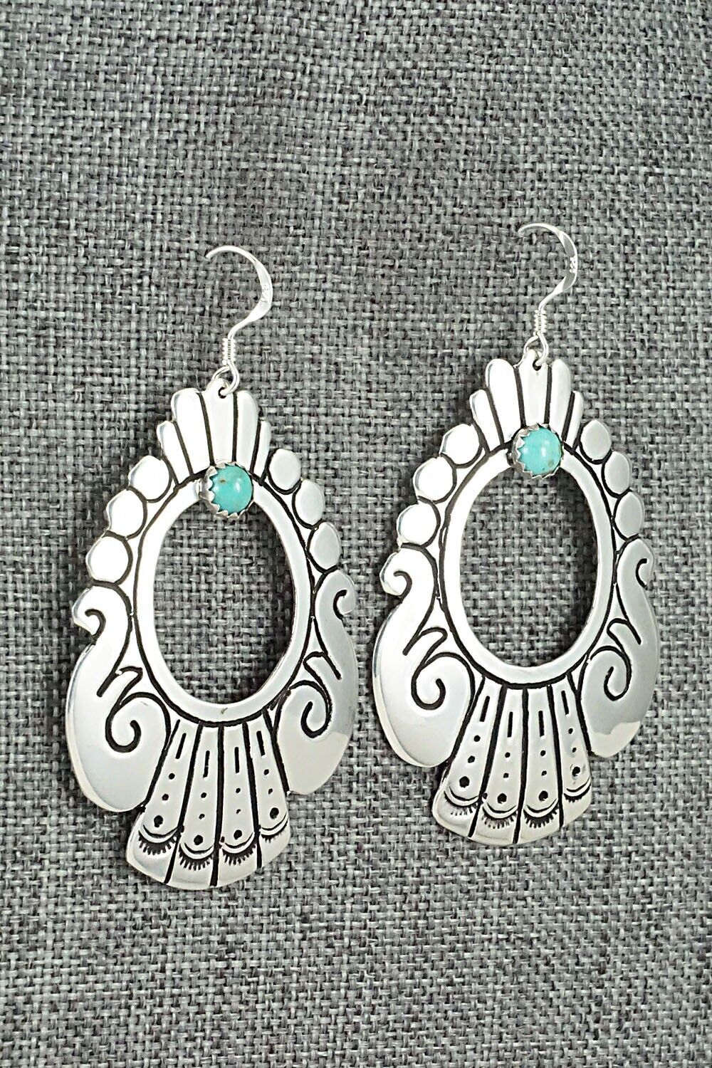 Turquoise & Sterling Silver Earrings - Rosita Singer
