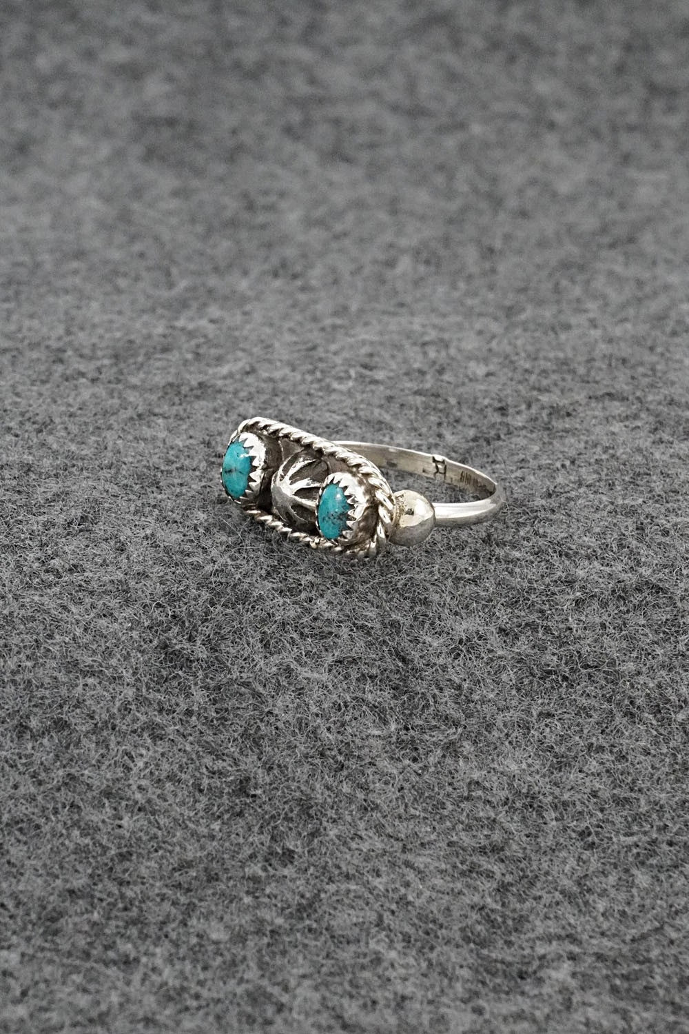 Turquoise & Sterling Silver Ring - Priscilla Reeder - Size 7.5