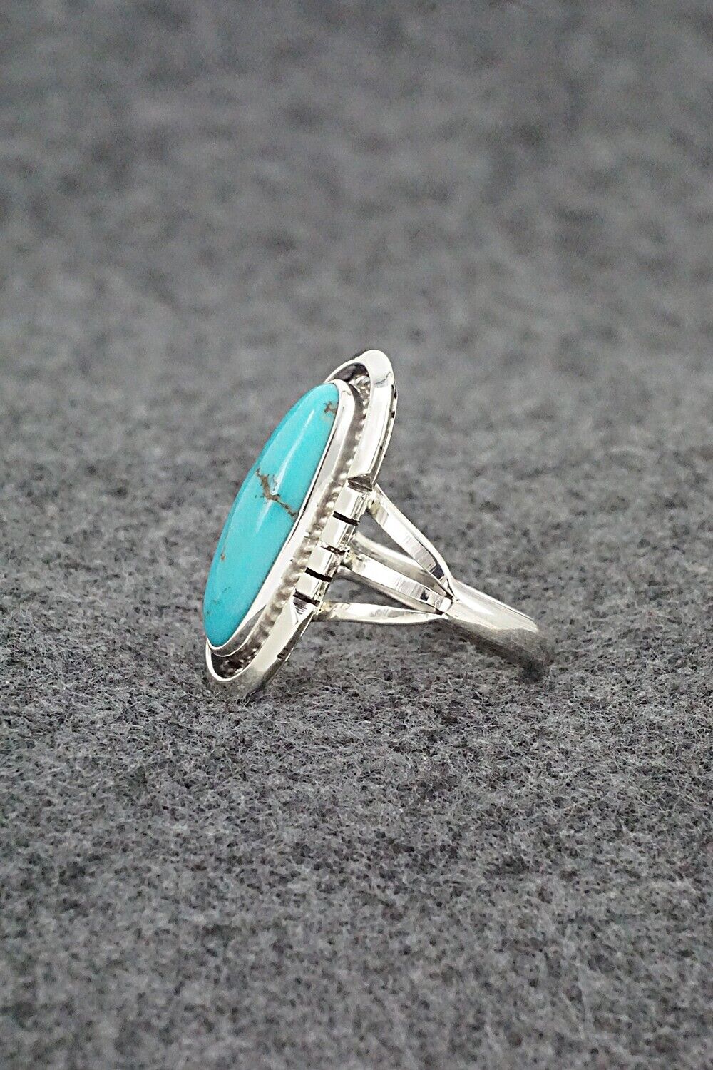 Turquoise & Sterling Silver Ring - Samuel Yellowhair - Size 6.75