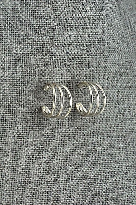 Sterling Silver Hoop Earrings - Elaine Tahe