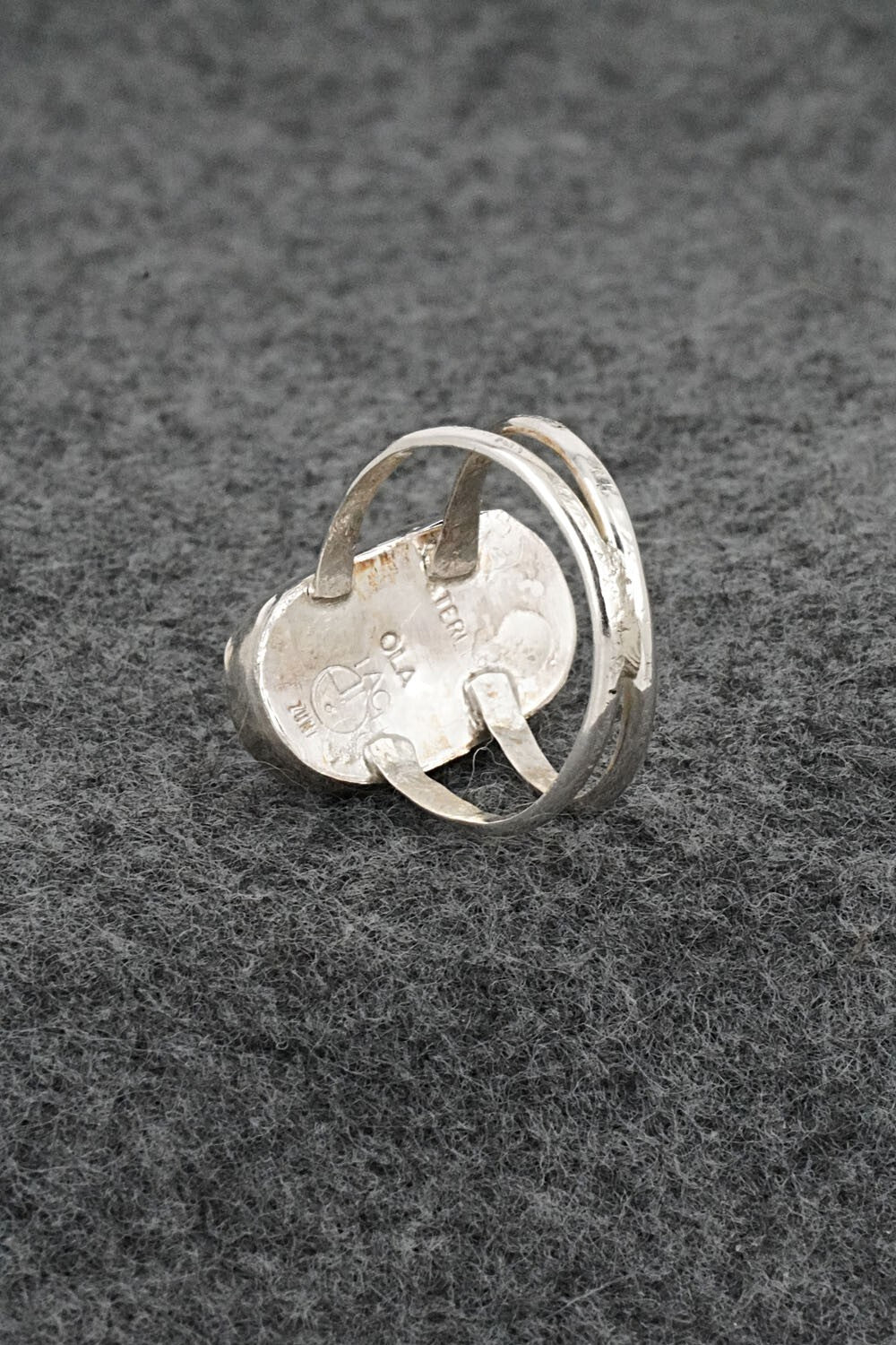 Multi-Stone & Sterling Silver Inlay Ring - Ola Eriacho - Size 7