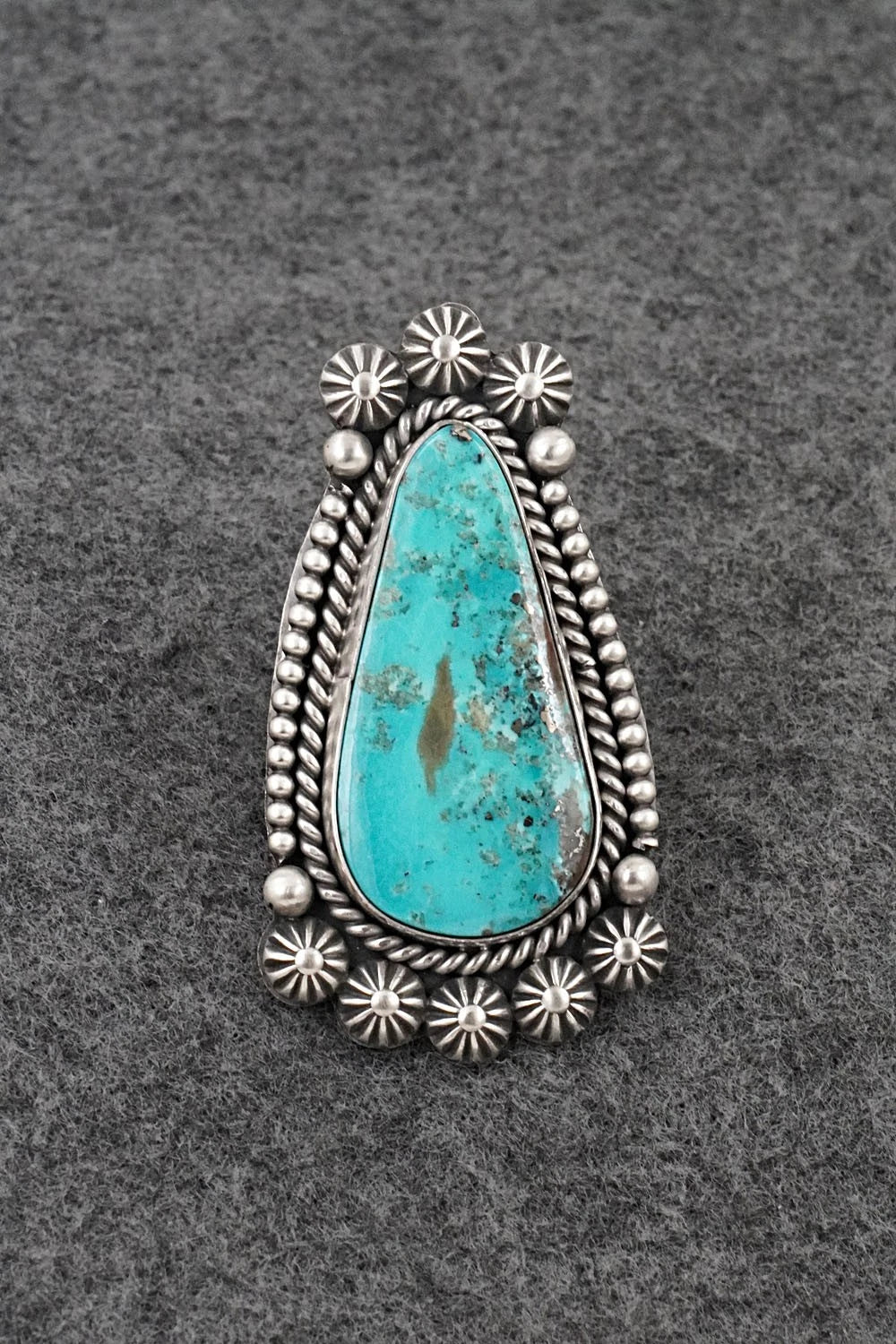 Turquoise & Sterling Silver Ring - Michael Calladitto - Size 7.5
