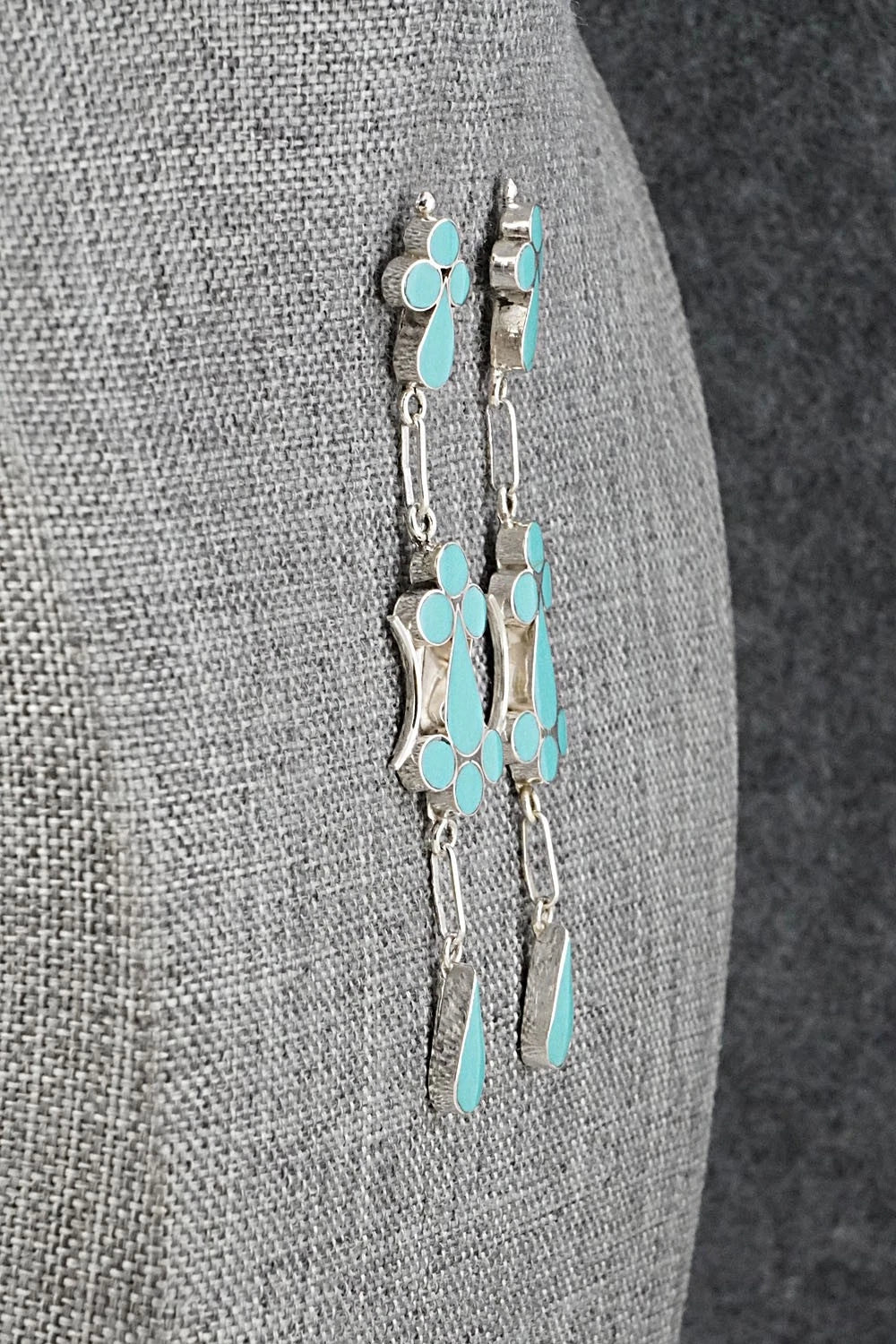 Turquoise & Sterling Silver Earrings - Vivianita Booqua